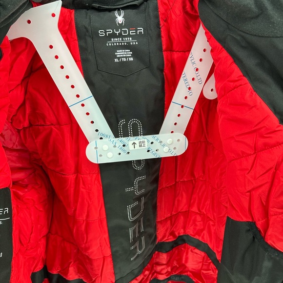 Spyder Black Jacket with White Logo and Red Accent - Picture 7 of 8